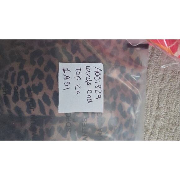 Lands End Women Cotton Blend Cheetah Long Sleeve Wrap Top V Neck Size 2X A001829 - Picture 11 of 11